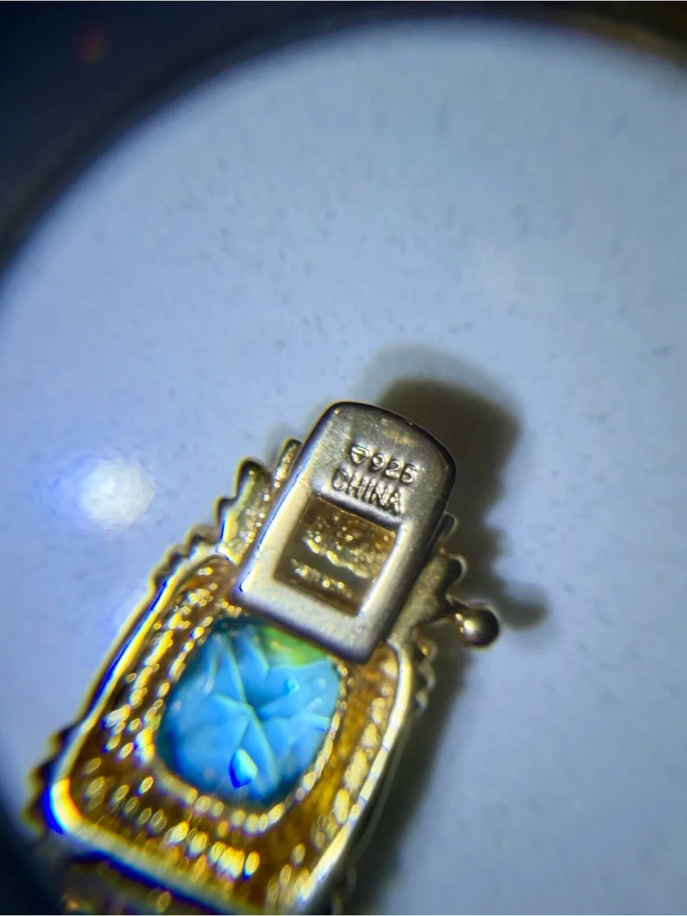 Vintage Gold Vermeil Sterling Silver Link Bracelet with Blue Topaz